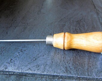 Vintage Goodell Natural Wood Handle Ice Pick - Kitchen Utensil - Awl - Leather Tool - Shop Tool - Made in USA