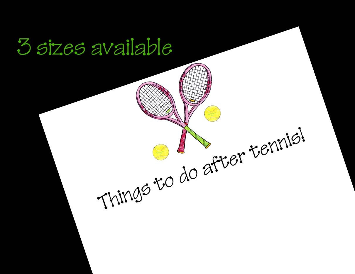 Personalized Tennis Notepad Tennis Gift 3 Sizes