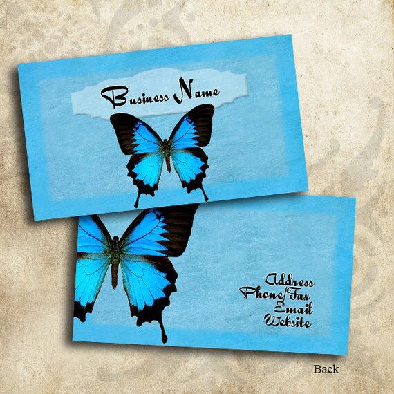 beautiful blue black butterfly design business card template butterfly business card