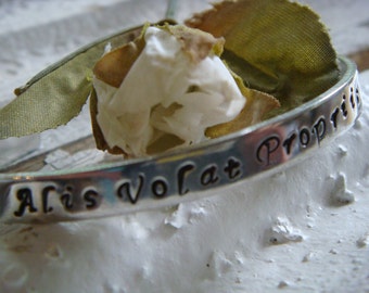 Alis Volat Propriis - She flies with her own wings - Cuff Bracelet