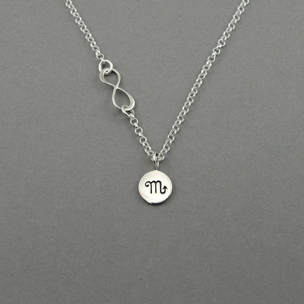 Zodiac Sterling Silver Zodiac Necklace infinity necklace