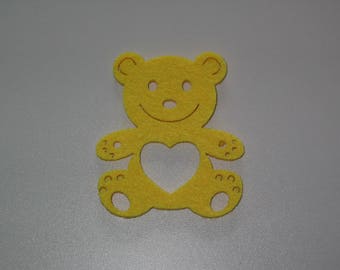 Yellow bear felt perforated for embellishment
