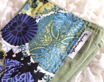 Baby burp cloth - Art nouveau hand dyed burp cloth in sage green
