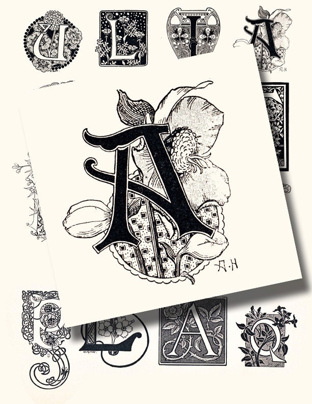art-nouveau-letters-a-vintage-printable-digital-collage