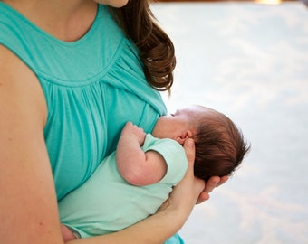 Nursing Tunic, Nursing Top, Breastfeeding Top, Maternity, Free Shipping..