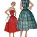 Vintage 1950s Simplicity 4708 Sewing Pattern Garden Tea Swing Dress Bolero Jacket Full Skirt Size 15 Bust 33