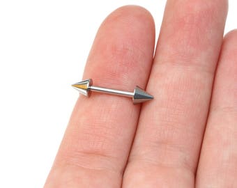 Surgical Steel NIPPLE RING BARBELL / nipple piercing, body piercing, nipple jewelry, bridge barbell, body jewelry, nipple barbell 14 gauge