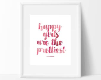 Printable Pink Audrey Hepburn Quote, Motivational Art, Typography, Quote Wall Print, Home Decor