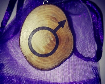 Celestial Symbol Mars Sun Planet Moon Uranus Venus Necklace Wooden Charm Brown Eco Friendly Handmade Personalised Charms Jewellery #Etsy