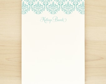 DAMASK Personalized Notepad - Feminine Pretty Custom Letterhead