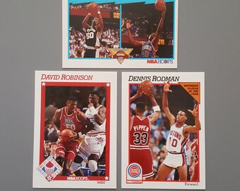 1991 Dennis Rodman, David Robinson NBA Hoops Basketball Cards