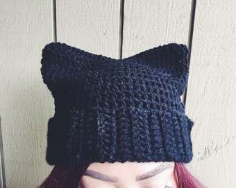 Pussy (cat) hat (project) - Black
