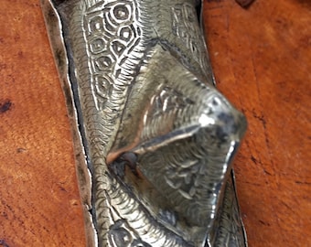 Old Rare Brass/Silver Gri Gri Tscherot AMULET box, Mauretanie
