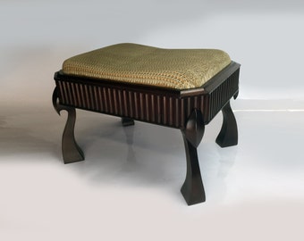Solid Wood Footstool with cardboard cushion, handmade to order