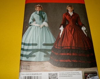 Simplicity Civil War era Gown 16-24 Uncut