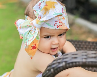 Baby Head Wrap, Baby Headwrap, Floral Baby Headband, Baby Turban, Toddler HeadWrap, Girls Bow Headwrap Turban, Baby Bow Head wrap, 2244