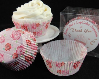 Pink Roses Cupcake Liners