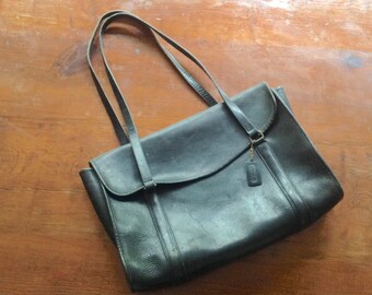 Coach Black Leather Briefcase Big Bag