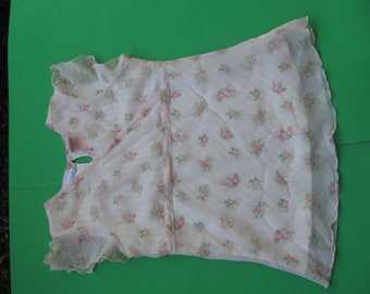 Girls Blouse - Top - pink Flowers - Junior L - 10/12
