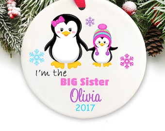 Personalized Christmas Ornament Personalized Keepsake Ornament Big Sister Personalized Christmas Ornament GIFT BOX Included