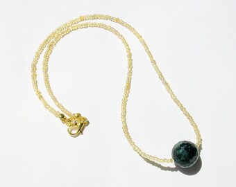 Ruby in Zoisite Necklace - Gold Necklace - Stone Healing