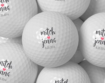 Custom Golf Ball Wedding Favor, Personalized Golf Balls Bulk Pricing 50 100 200 250 300 - Design 62