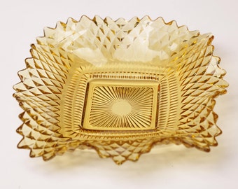 Golden Yellow Mid-Century Candy Trinket Dish