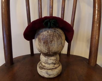 Vintage Doll Hat Velvet Elizabethan Style