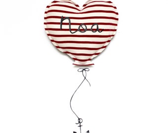 Little sailor, personalized heart balloon.
