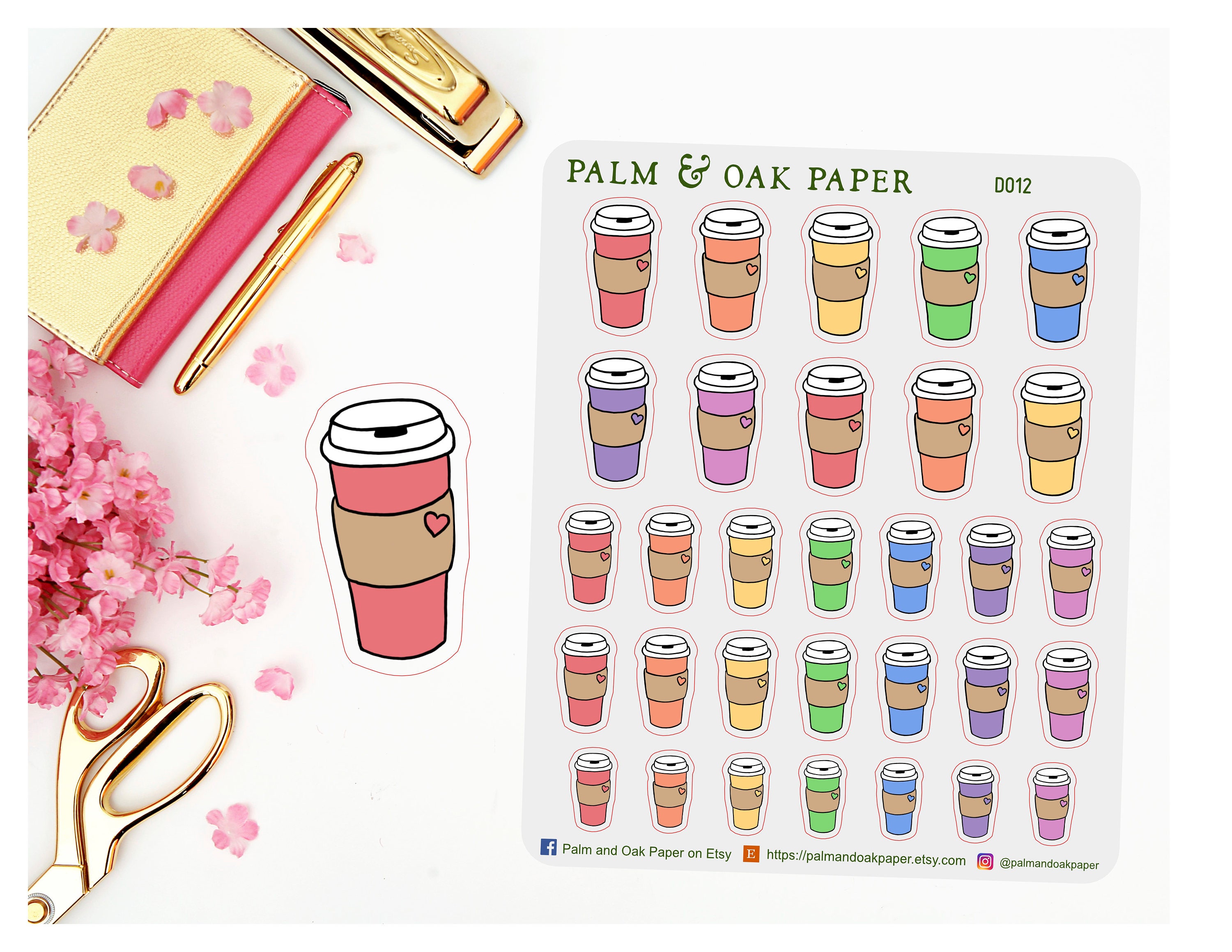 Coffee Cup Stickers - Perfect for Erin Condren - Plum Paper - Happy ...