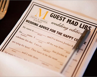 Printable Wedding Mad Libs A Fun Guest Book Alternative