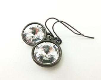 Clear Crystal Drop Earrings April Birthstone Earrings Dangle Earrings Diamond Birthstone Earrings Clear Crystal