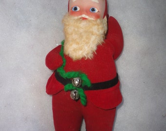 Vintage Clare Original Santa Claus, Hand Painted Santa Face, Corduroy Santa, Corduroy Santa Claus, Santa, Santa Claus, Clare Santa Claus