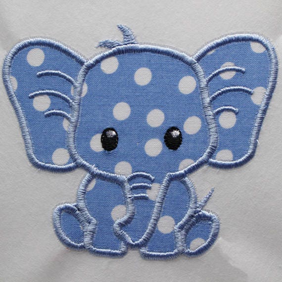 Little Baby Elephant Patch Pink or Blue Elephant Applique