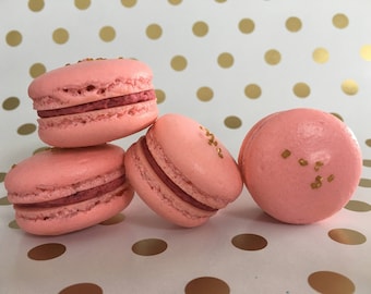 Raspberry Champagne Macarons