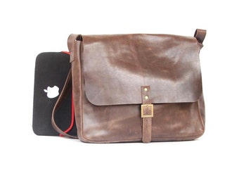 Mens Messenger bag, leather bag , shoulder messenger bag ,Brown cross body bag, leather laptop bag , laptop bag, messenger bag , -
