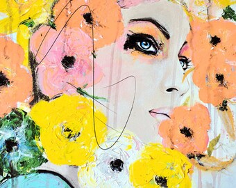Collide - Fashion, Beauty, Mixed Media Painting Art Print by Leigh Viner
