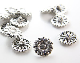 12pcs Oxidized Silver Tone Base Metal Findings-Button 17mm (15359Y-B-353)