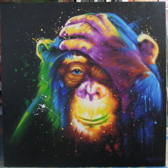 Colorful Monkey painting oil painting on canvas