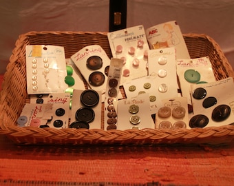 Vintage Buttons on Cards