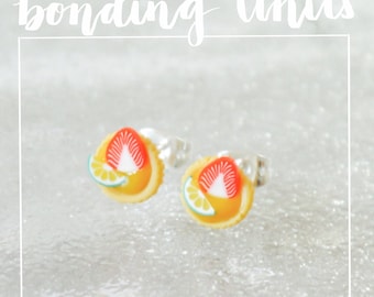 Lemon Custard Fruit Tart Earrings - Black Friday/Cyber Monday Sale