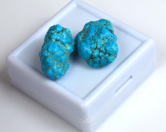 46.40 Ct. Natural Arizona Mine Kingman Turquoise Authentic Gemstone Rough Pair