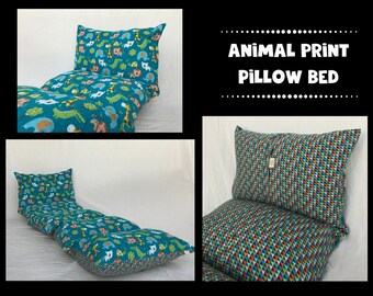 Nap Mat - Preschool Nap Mat - Toddler Nap Mat - Animal Print Pillow Mattress - Kids Nap Mat - Girls/Boys Pillow Bed