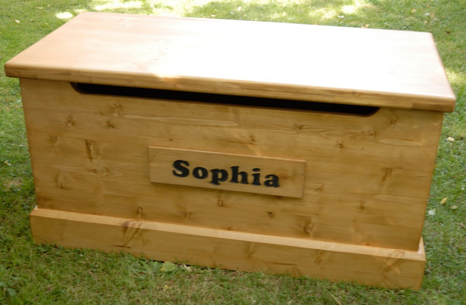 Handmade Wooden Toy Box Childrens Storage Chest Seat Blanket Zoom