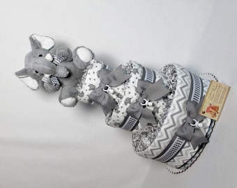 Baby Diaper Cake Elephants Shower Gift Centerpiece COLOR OPTIONS AVAILABLE