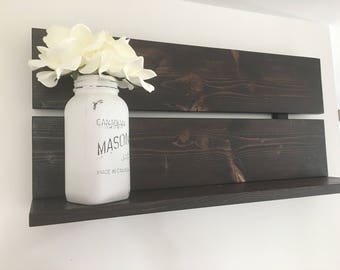 Wooden shelf, Rustic Wall Decor, Rustic wooden shelf, Kitchen shelf, Wooden wall decor, Rustic shelf, Book shelf