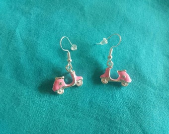 Vespa Earrings with rhinestone Scooter Classic Car