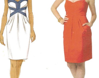 Suzi Chin maggy boutique Lined Halter Dress, Womens Size 14 16 18 20 Uncut Sewing Pattern