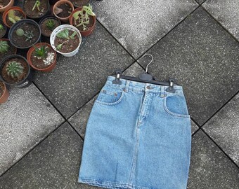 Vintage 80 UNIFORM Jeans Miniskirt