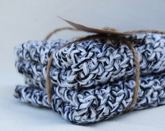 Crocheted Dishcloths, Black Dishcloths, White Dishcloths, Gifts Under 20.00,